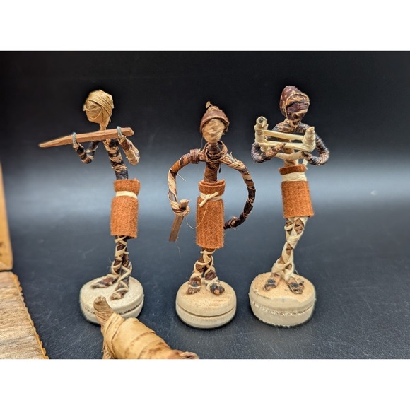 13 pc Handmade African Kenya Banana Fiber Palm Leaf Nativity Set Christmas Decor - Picture 7 of 16